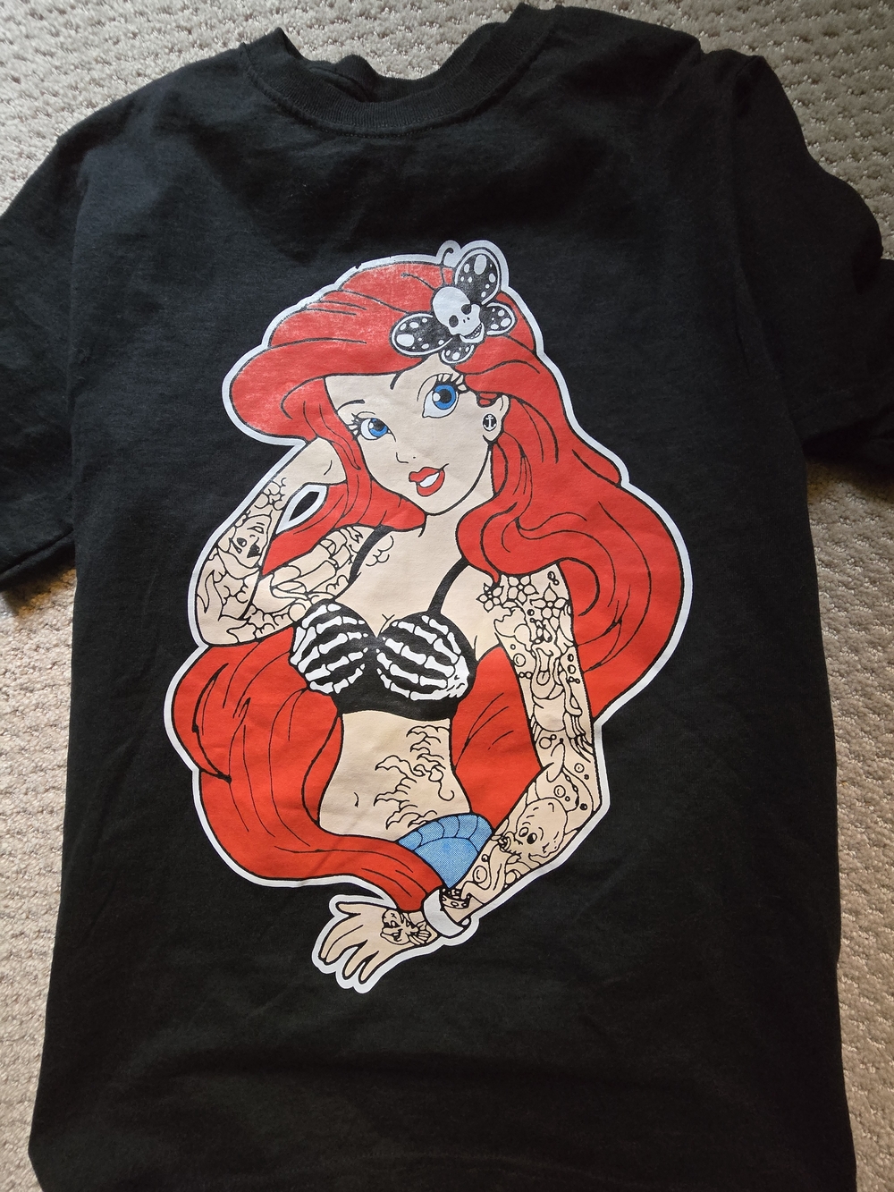 Emo Goth Ariel The Little Mermaid Graphic Tee